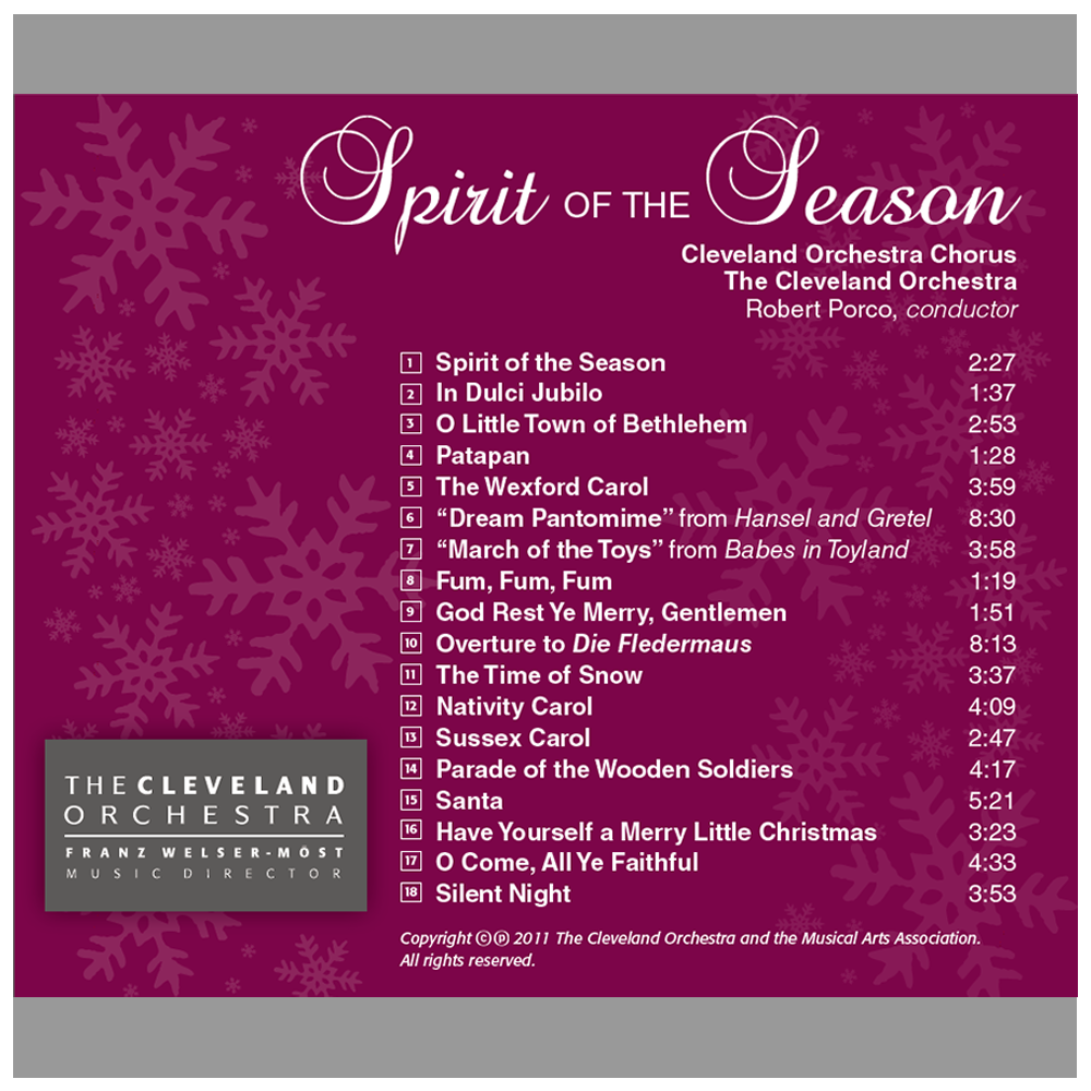 Spirit of the Season CD - Gift with Chorus Fund Donation