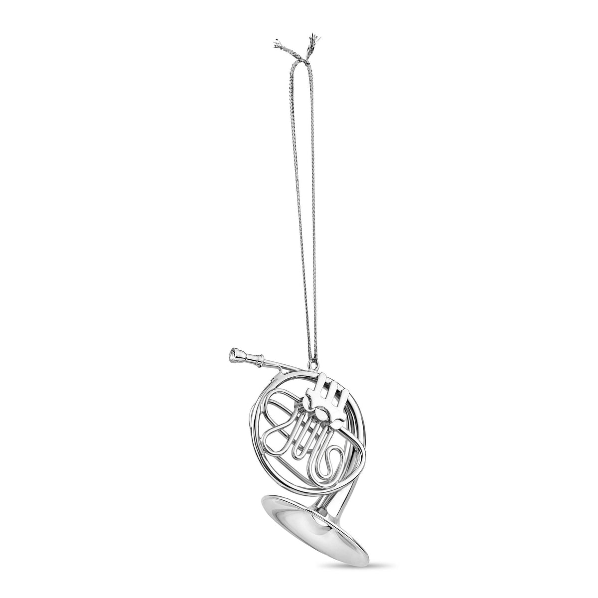 3"/ 4", Gold / Silver Brass French Horn Ornament