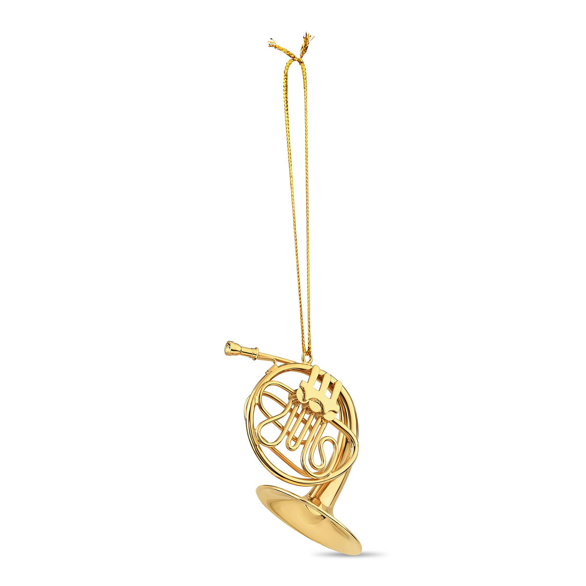 3"/ 4", Gold / Silver Brass French Horn Ornament