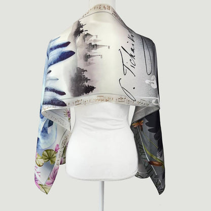 Swan Lake Oblong Silk Scarf Ballet Music Tchaikovsky