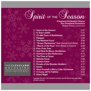 Spirit of the Season CD - Gift with Chorus Fund Donation